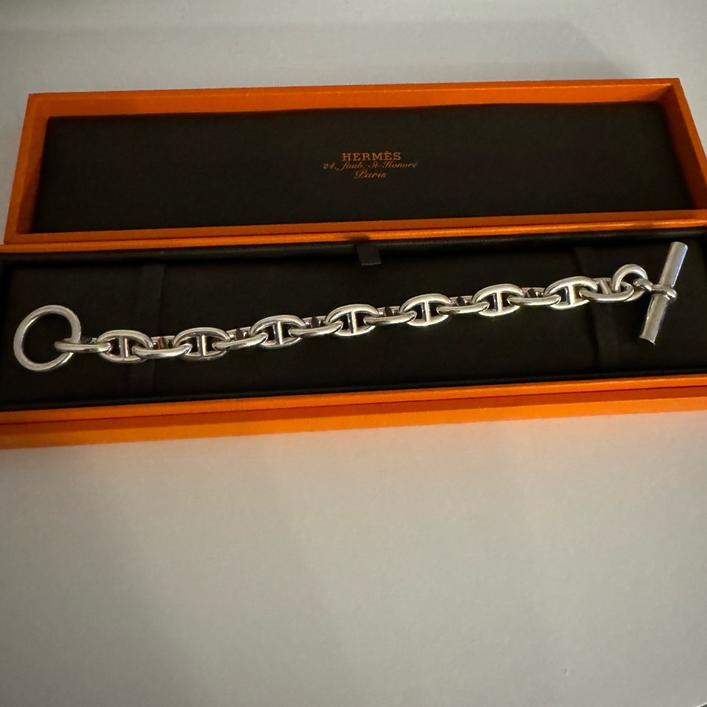 Hermes silver bracelet.